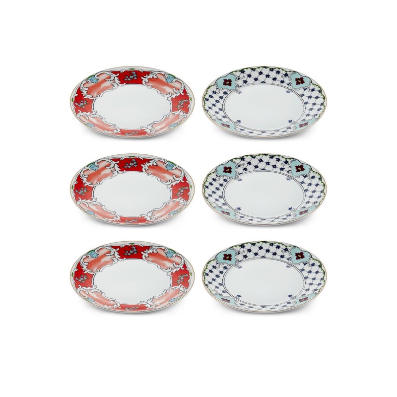 Dessert Plate Set (6 Pieces) DNR0057 Multicolor