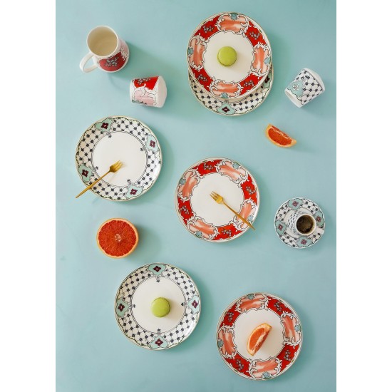 Dessert Plate Set (6 Pieces) DNR0057 Multicolor Dessert Plate Set (6 Pieces) DNR0057 Multicolor