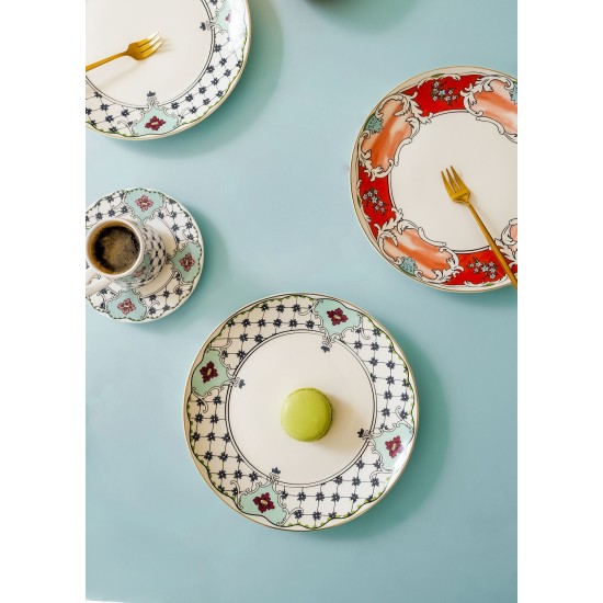Dessert Plate Set (6 Pieces) DNR0057 Multicolor Dessert Plate Set (6 Pieces) DNR0057 Multicolor