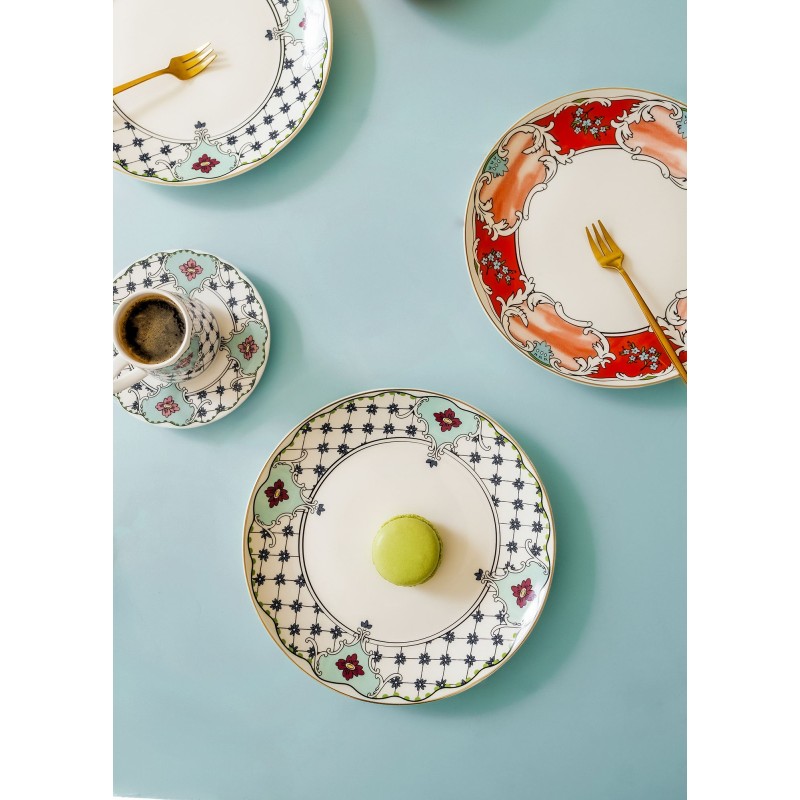 Dessert Plate Set (6 Pieces) DNR0057 Multicolor