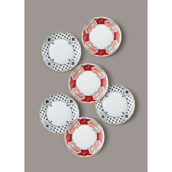 Dessert Plate Set (6 Pieces) DNR0057 Multicolor Dessert Plate Set (6 Pieces) DNR0057 Multicolor