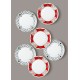 Service Plate Set (6 Pieces) DNR0058 Multicolor Service Plate Set (6 Pieces) DNR0058 Multicolor