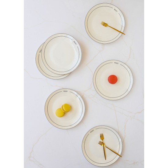 Dessert Plate Set (6 Pieces) DNR0075 Multicolor Dessert Plate Set (6 Pieces) DNR0075 Multicolor