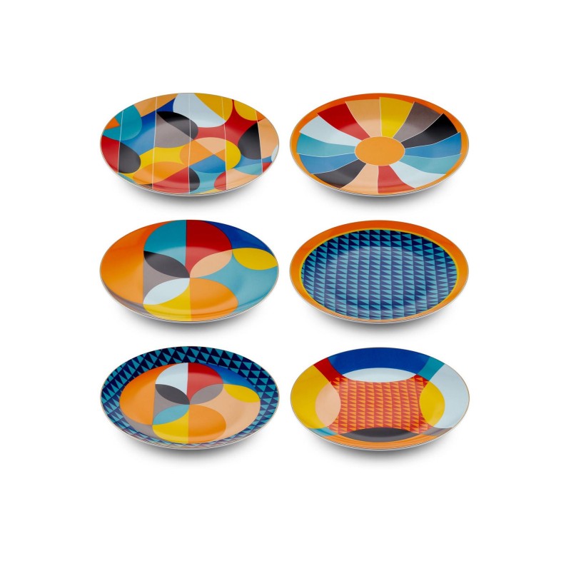 Dessert Plate Set (6 Pieces) DNR0077 Multicolor