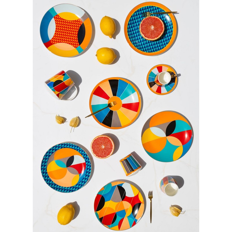 Dessert Plate Set (6 Pieces) DNR0077 Multicolor