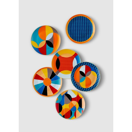 Dessert Plate Set (6 Pieces) DNR0077 Multicolor Dessert Plate Set (6 Pieces) DNR0077 Multicolor