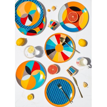 Service Plate Set (6 Pieces) DNR0078 Multicolor