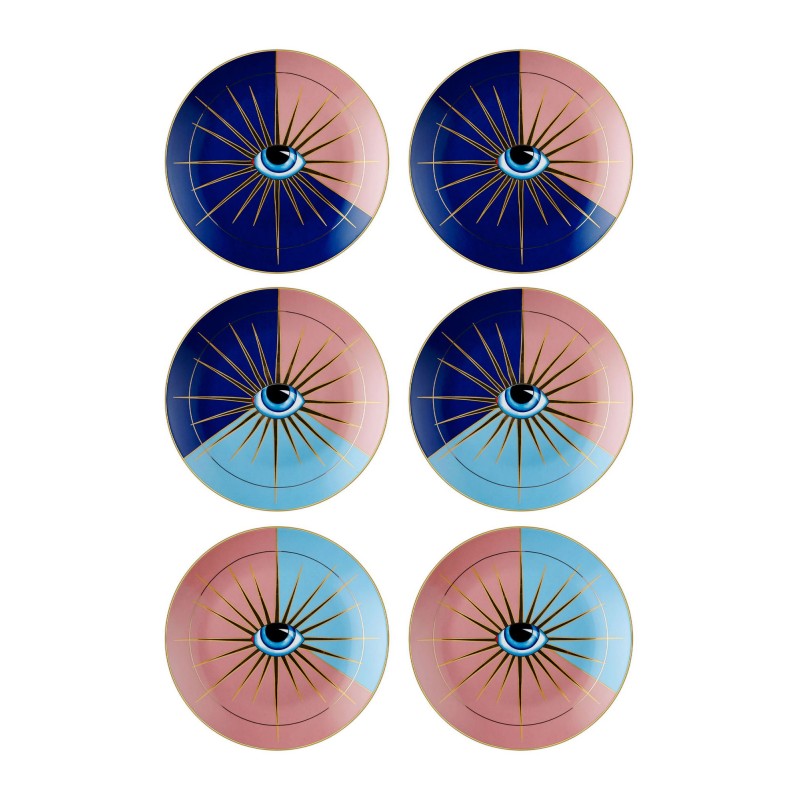 Dessert Plate Set (6 Pieces) DNR0081 Multicolor