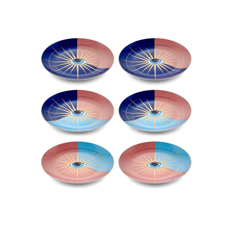 Dessert Plate Set (6 Pieces) DNR0081 Multicolor