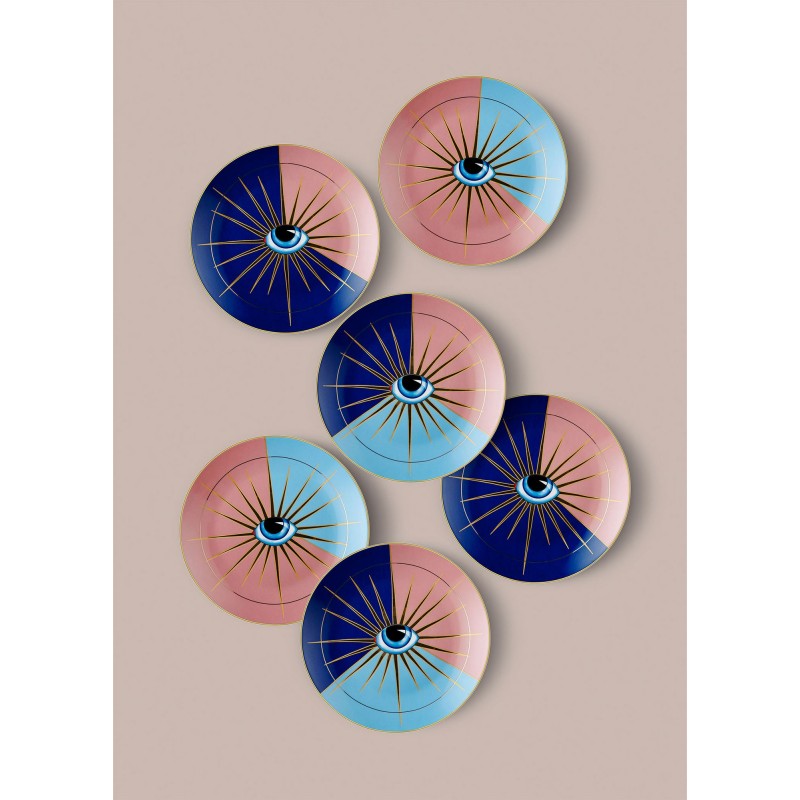 Dessert Plate Set (6 Pieces) DNR0081 Multicolor
