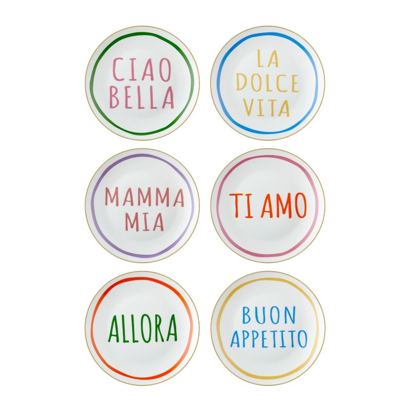 Dessert Plate Set (6 Pieces) DNR0083 Multicolor