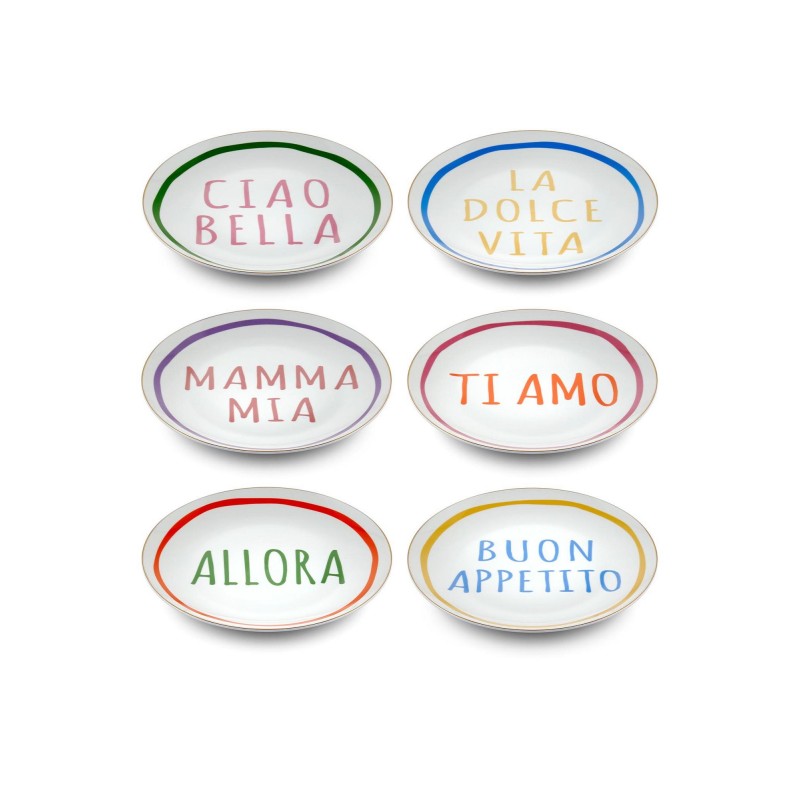 Dessert Plate Set (6 Pieces) DNR0083 Multicolor