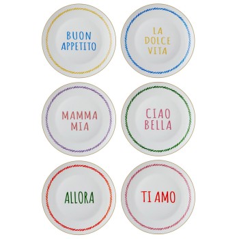 Service Plate Set (6 Pieces) DNR0084 Multicolor