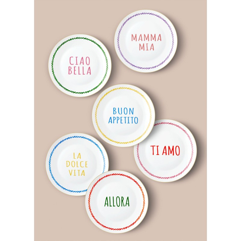 Service Plate Set (6 Pieces) DNR0084 Multicolor