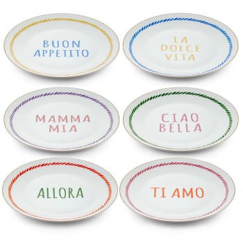 Service Plate Set (6 Pieces) DNR0084 Multicolor