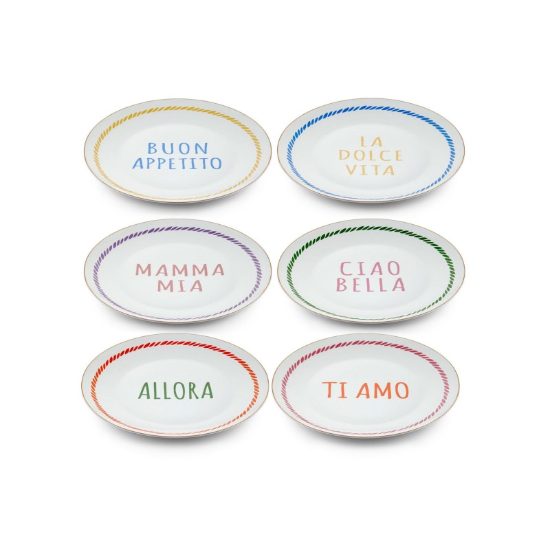 Service Plate Set (6 Pieces) DNR0084 Multicolor