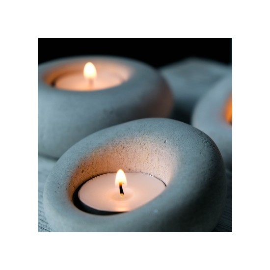 Aberto Design Candlestick Set (3 Pieces) Donut 175 Grey