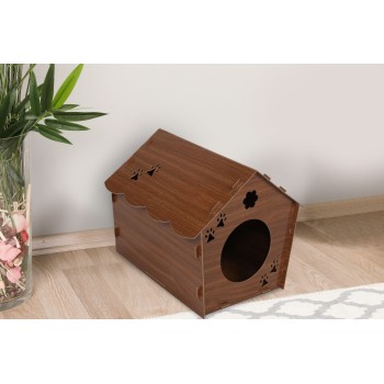 Wooden Cat House 199 Walnut