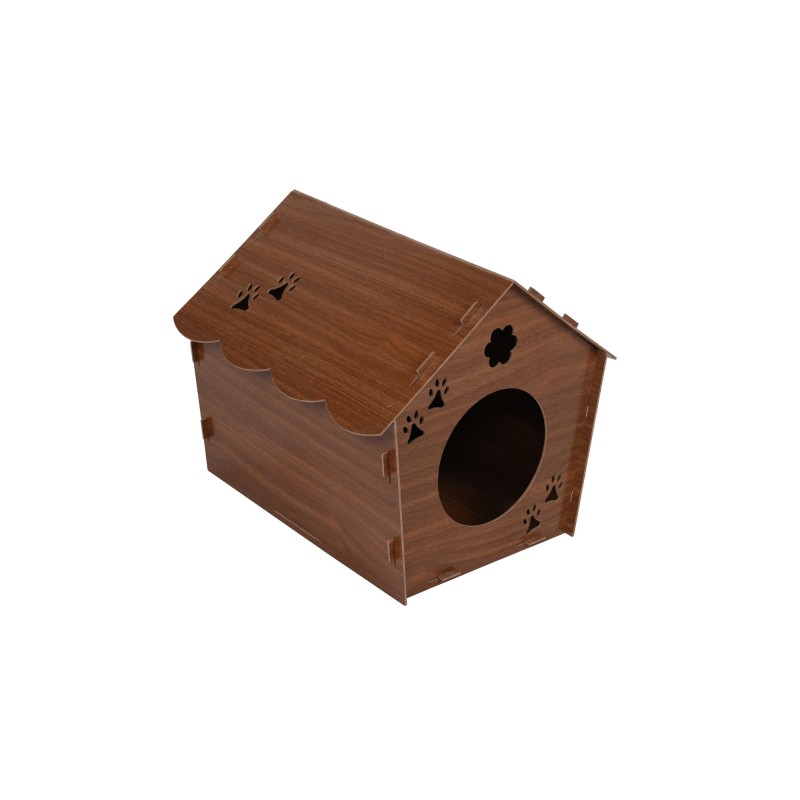 Aberto Design Wooden Cat House 199 Walnut