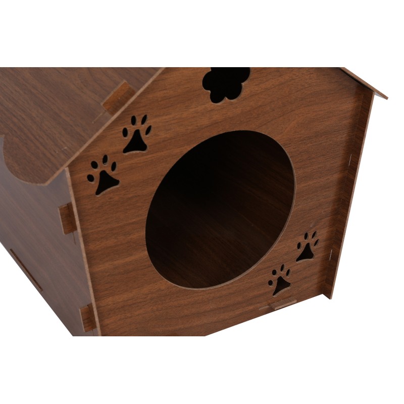 Aberto Design Wooden Cat House 199 Walnut