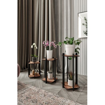 Wooden Plant Stand Flower Desk Square - Walnut Walnut