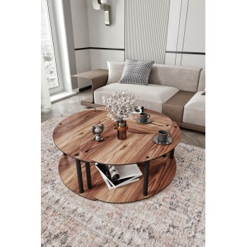 Coffee Table Set Yin Yang 3 70 - Walnut Walnut