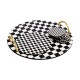 Wooden Tray & Glass Mat Set (8 Pieces) PLT0230 Black
White