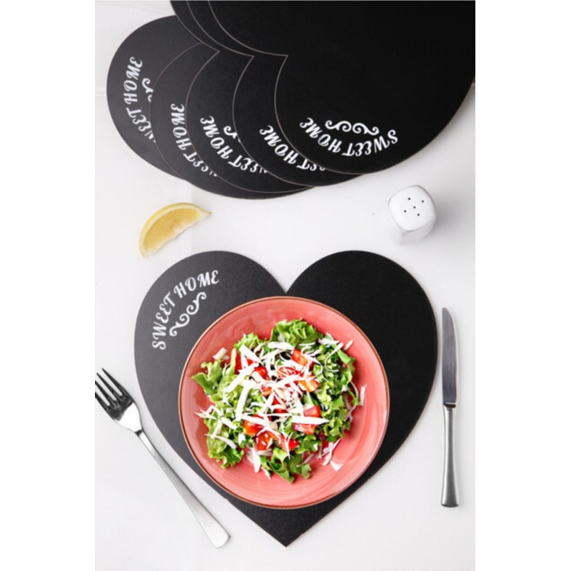 Wooden Table Mat Set (6 Pieces) PLT0192 Black