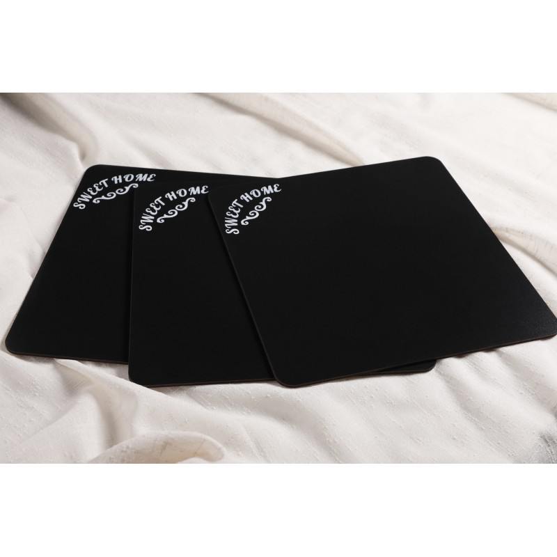 Wooden Table Mat Set (6 Pieces) PLT0193 Black