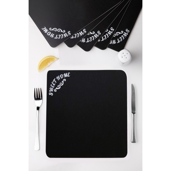 Wooden Table Mat Set (6 Pieces) PLT0193 Black Wooden Table Mat Set (6 Pieces) PLT0193 Black
