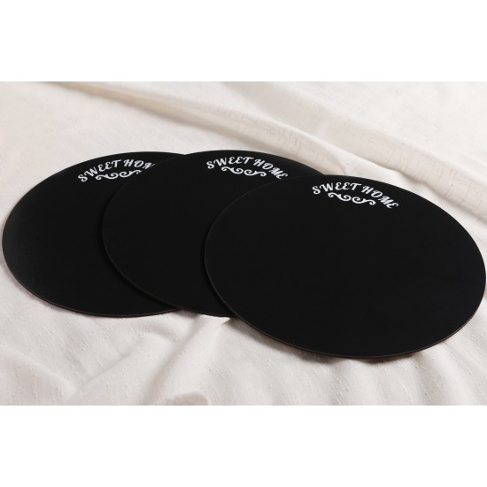 Hermia Wooden Table Mat Set (6 Pieces) PLT0129 Black