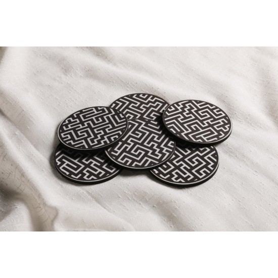 Glass Mat (6 Pieces) PLT0232 Multicolor Hermia Glass Mat (6 Pieces) PLT0232 Multicolor