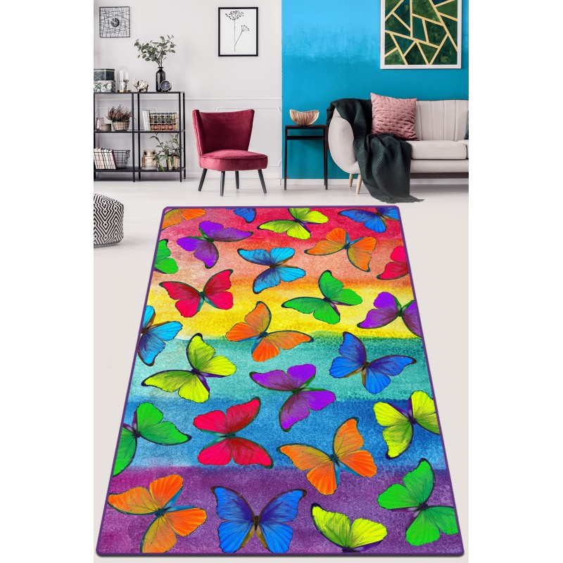Conceptum Hypnose Hall Carpet (80 x 100) Colorato Farfalle Djt Multicolor