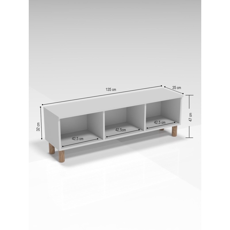 TV Stand Arcera 135 Atlantic Pine
White
