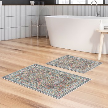 Bathmat Set (2 Pieces) Kt431 V2 Multicolor