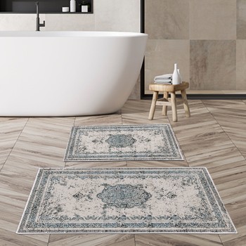 Bathmat Set (2 Pieces) Kt467 V2 Multicolor