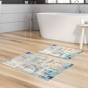 Bathmat Set (2 Pieces) Kt496 V2 Multicolor