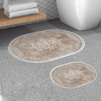 Bathmat Set (2 Pieces) 410616 - O - Beige Beige
White