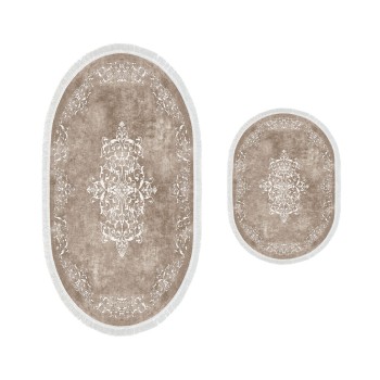 Bathmat Set (2 Pieces) 410616 - O - Beige Beige
White