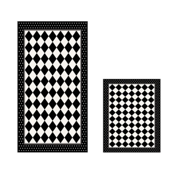 Bathmat Set (2 Pieces) 510607 - Black Black
White