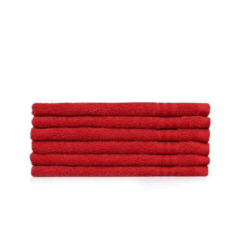 Lessentiel Wash Towel Set (6 Pieces) Rainbow - Red Red