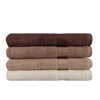 Bath Towel Set (4 Pieces) Rainbow - Brown Cream
Beige
Brown