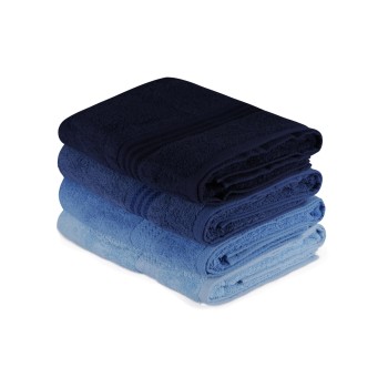 Bath Towel Set (4 Pieces) Rainbow - Blue Dark Blue
Blue
Light Blue
