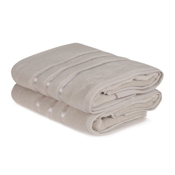 Bath Towel Set (2 Pieces) Dolce - Light Brown Light Brown