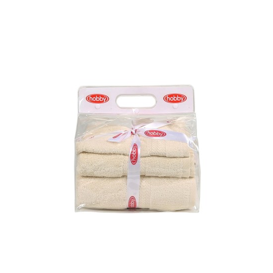 Towel Set (3 Pieces) Rainbow - Cream Cream Lessentiel Towel Set (3 Pieces) Rainbow - Cream Cream