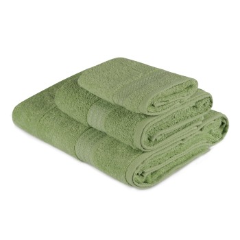 Towel Set (3 Pieces) Rainbow - Green Green