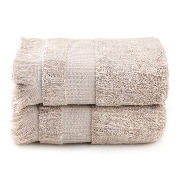 Hand Towel Set (2 Pieces) Zeus - Light Brown Light Brown