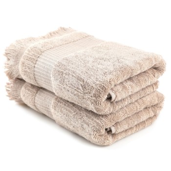 Hand Towel Set (2 Pieces) Zeus - Light Brown Light Brown