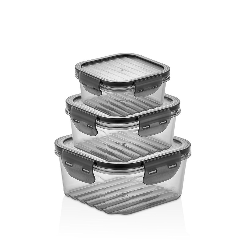 Storage Box Set (3 Pieces) L-00860 Transparent