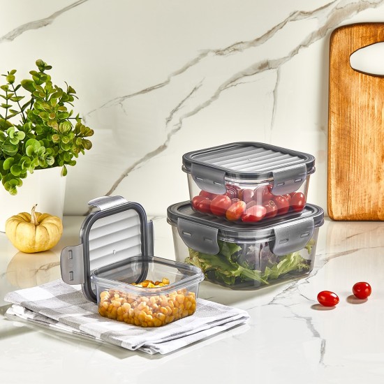 Storage Box Set (3 Pieces) L-00860 Transparent